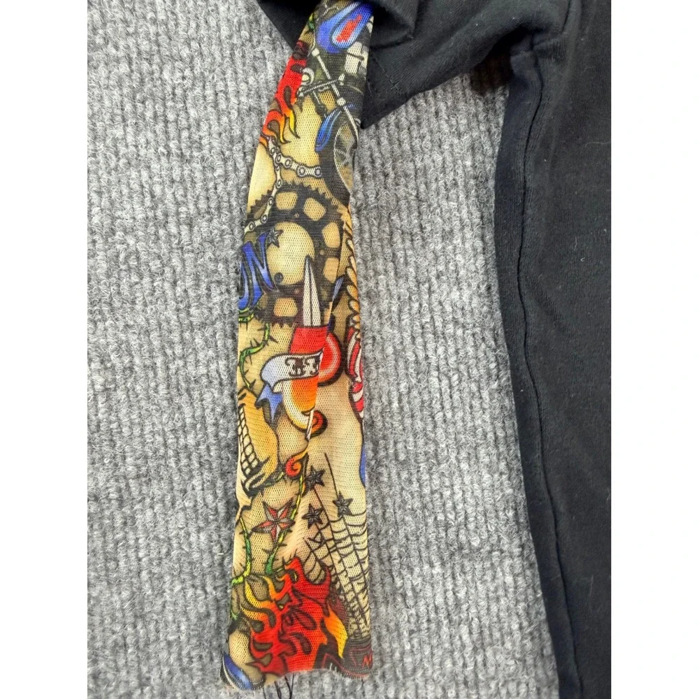 Harley Davidson Toddler‎ 2T Black Tattoo Mesh Sleeve Graphic T Shirt